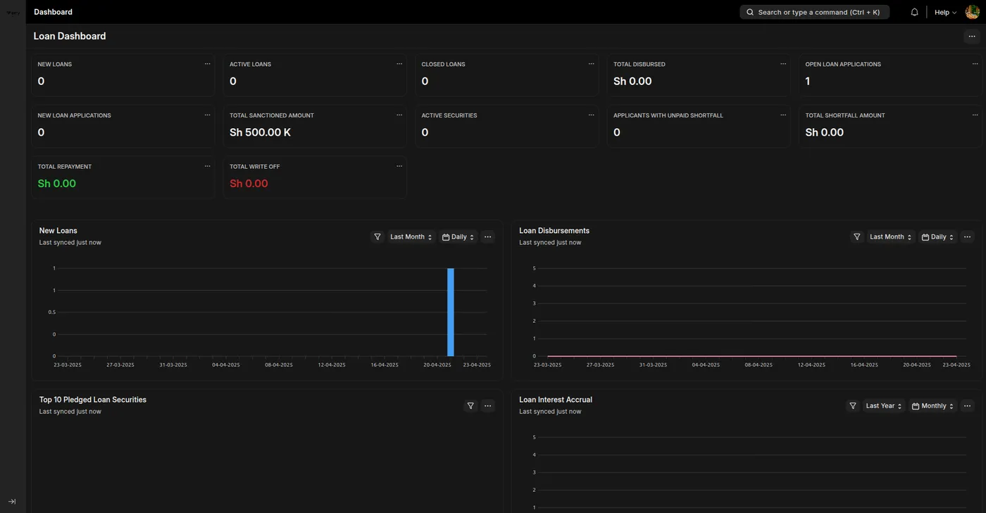 Loan Management System dashboard